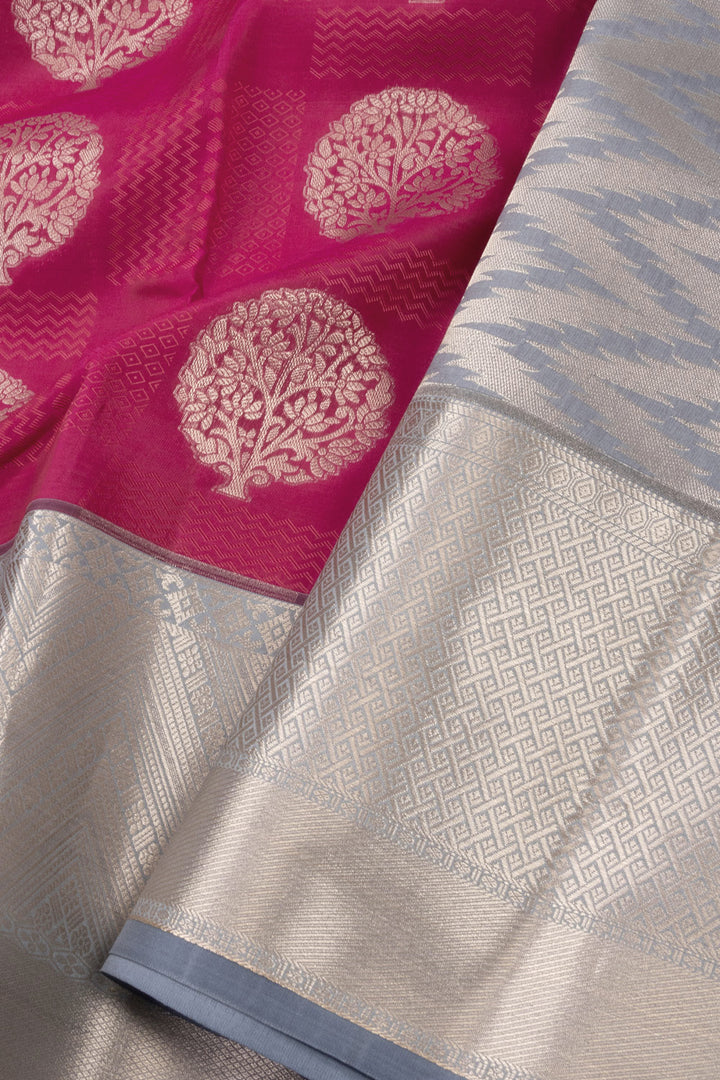 Pink Handloom Kanjivaram Silk Saree 10073835