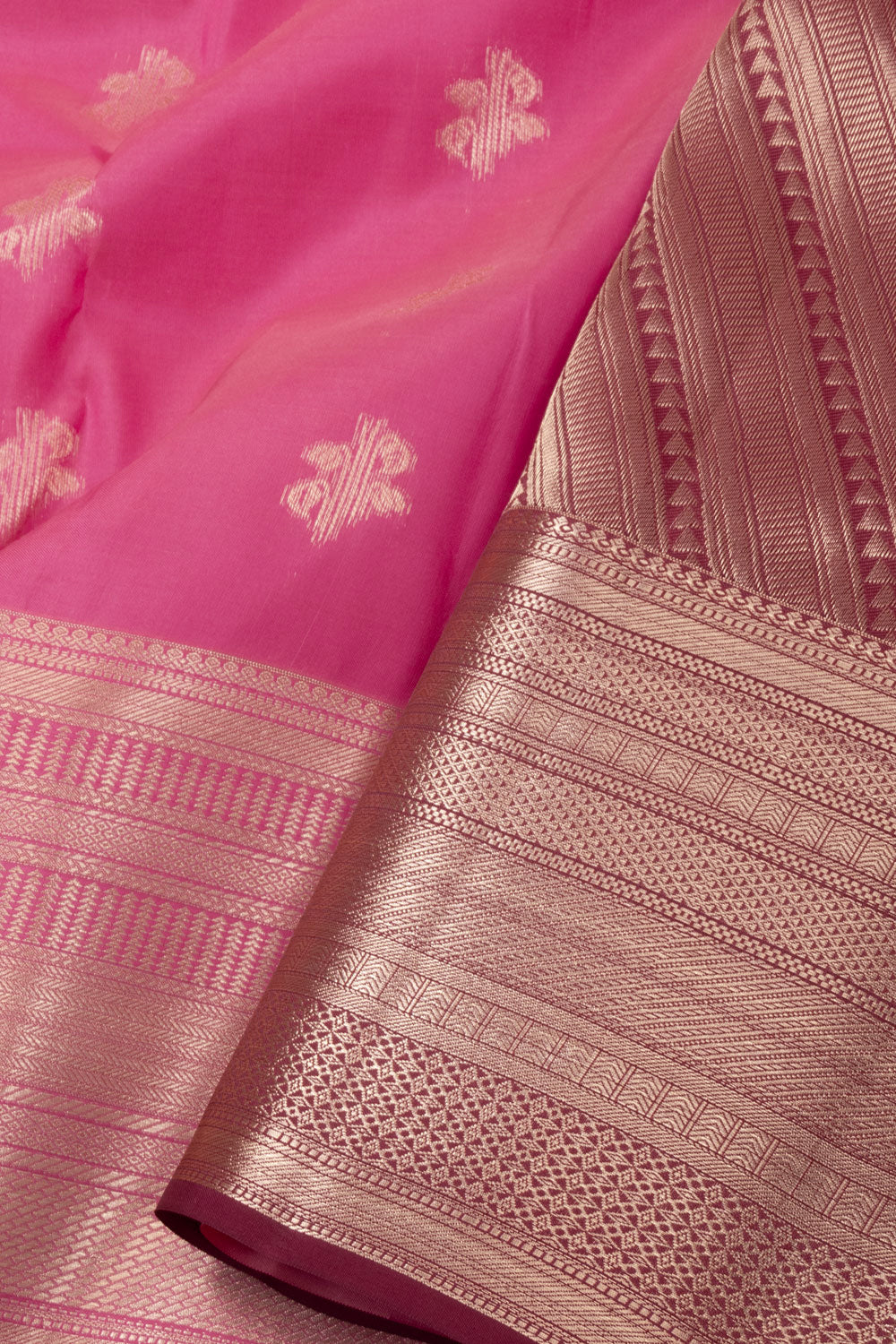 Pink Handloom Kanjivaram Silk Saree 10073839