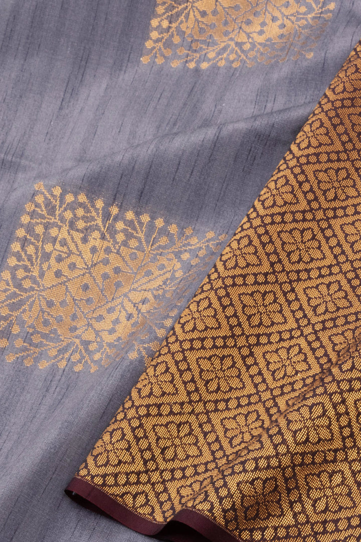 Grey Jute Weave Kanjivaram Silk Saree 10073849