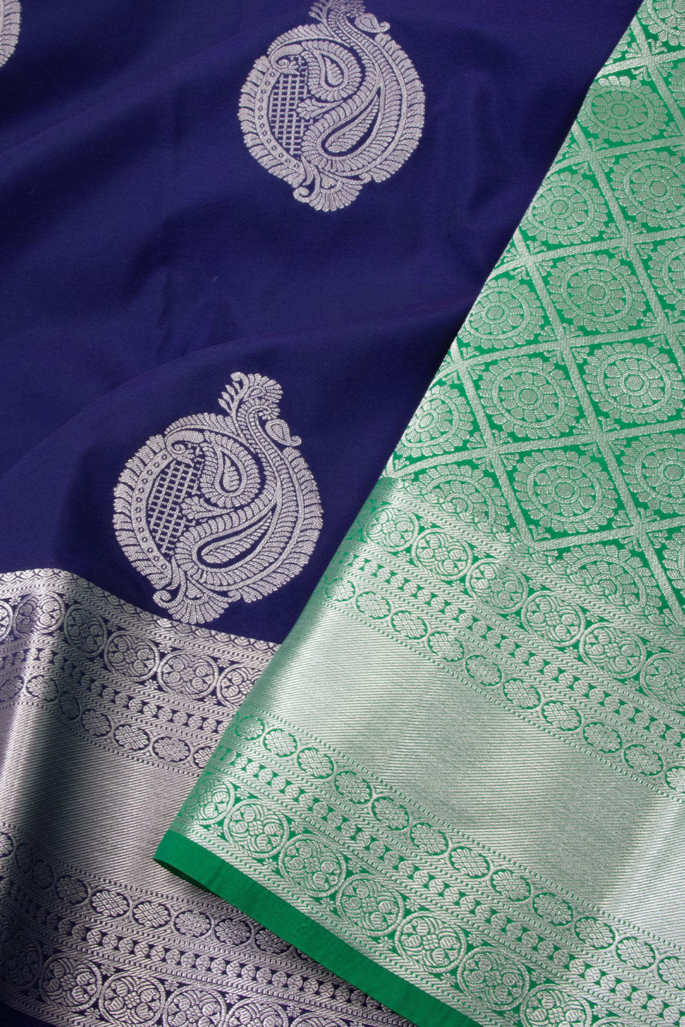 Blue Handloom Kanjivaram Silk Saree 10073868