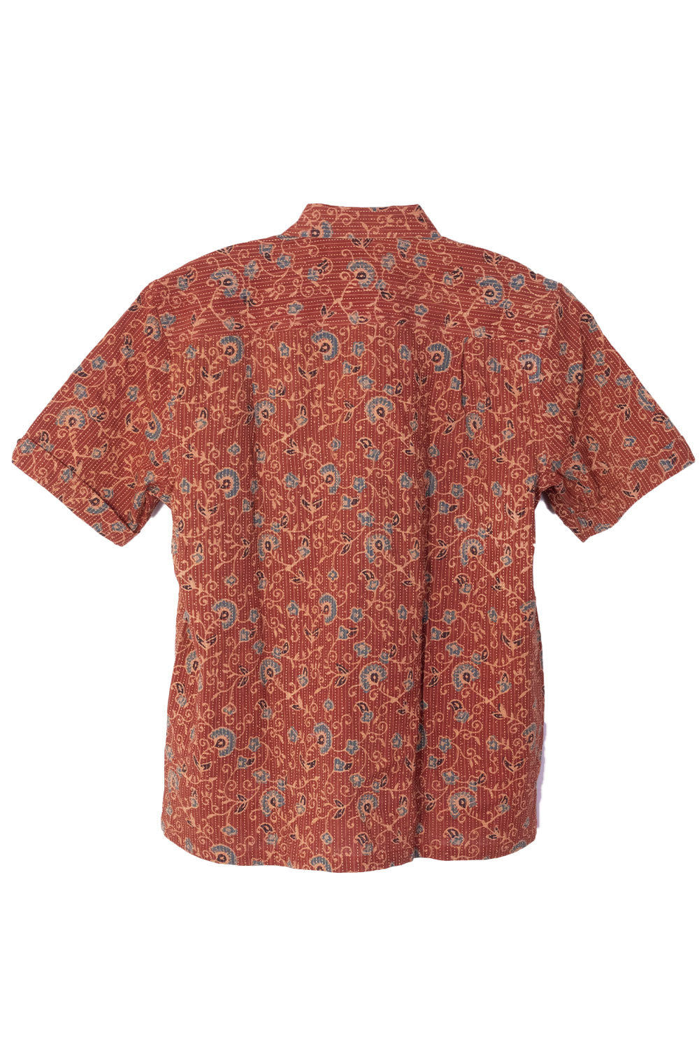 Brown Half Sleeve Ajrakh Printed Cotton Mens Shirt 10072988