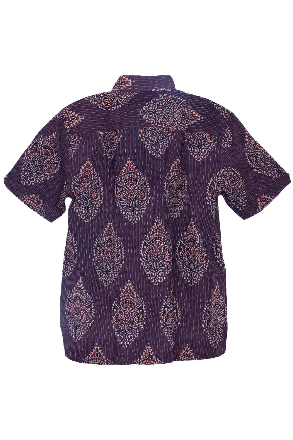 Brown Half Sleeve Ajrakh Printed Cotton Mens Shirt 10073053