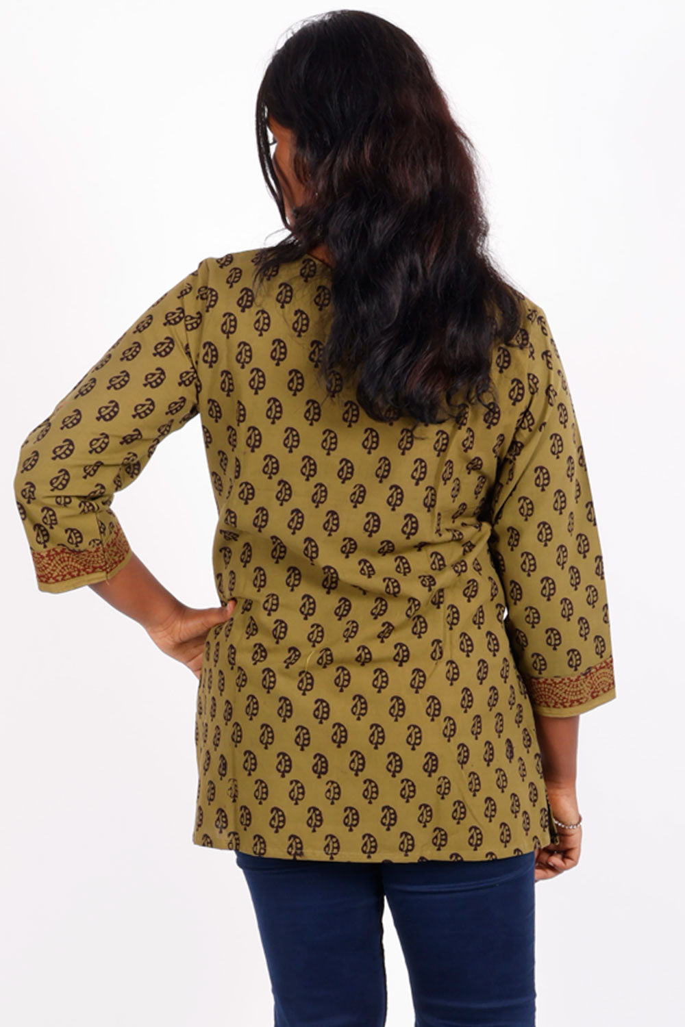 Green Bagh Printed Cotton Kurti