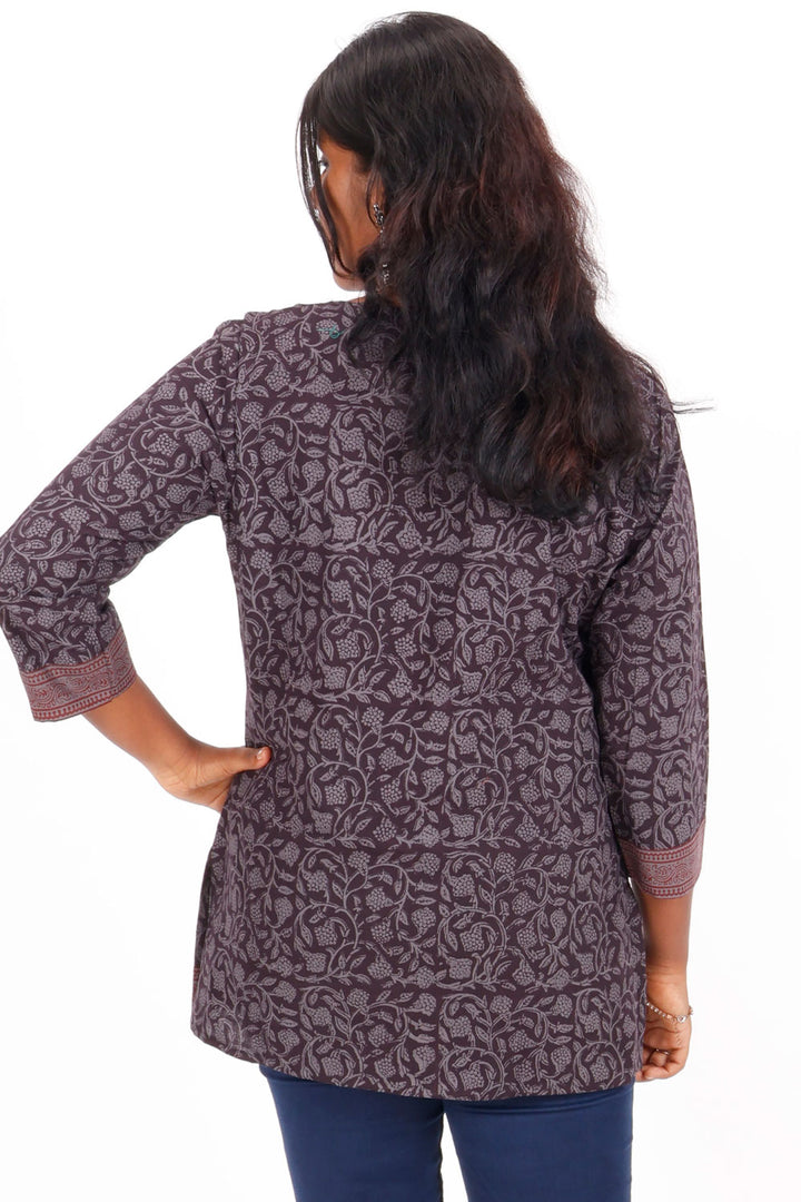 Grey Bagh Printed Cotton Kurti