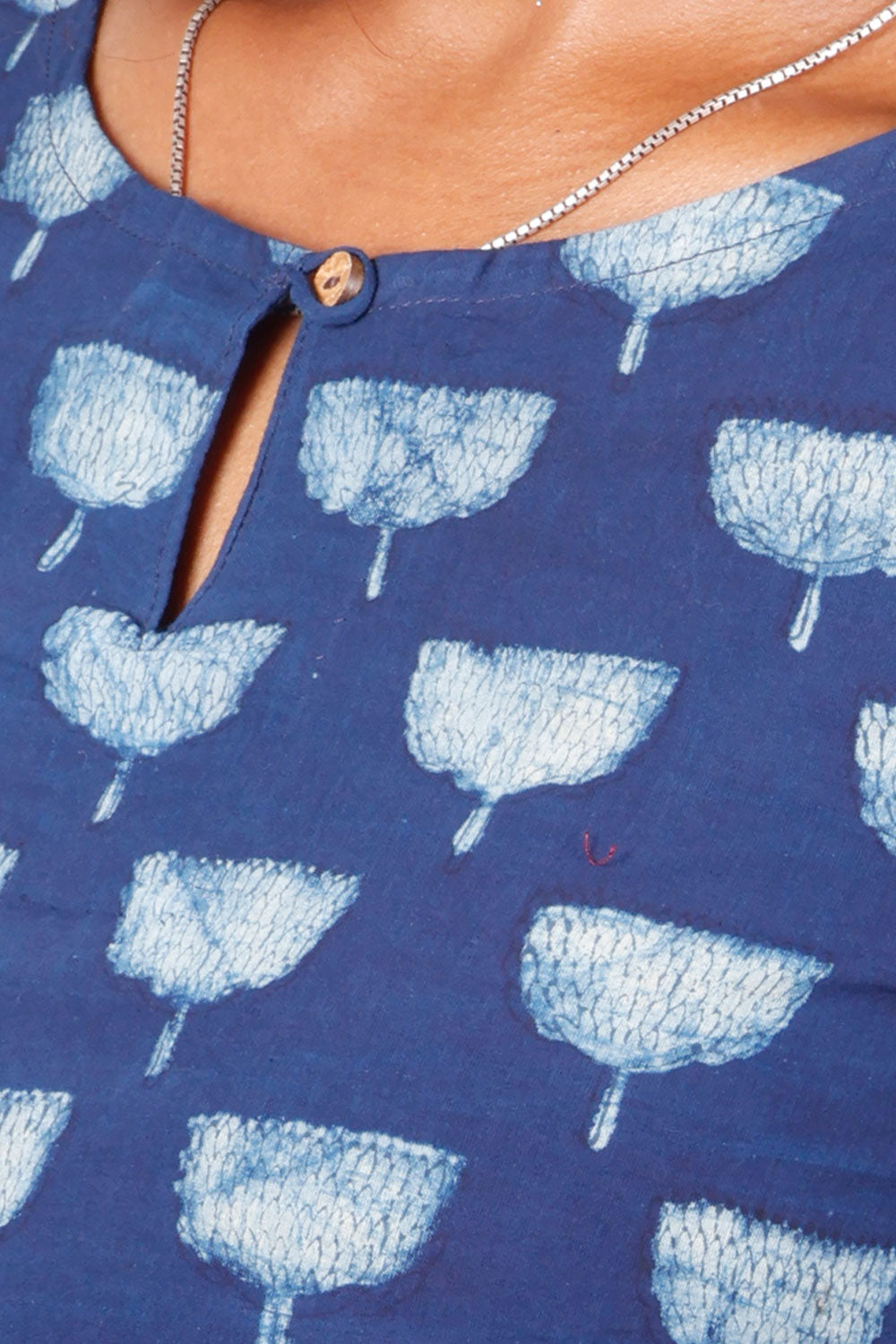 Indigo Hand Block Printed Cotton Kurti