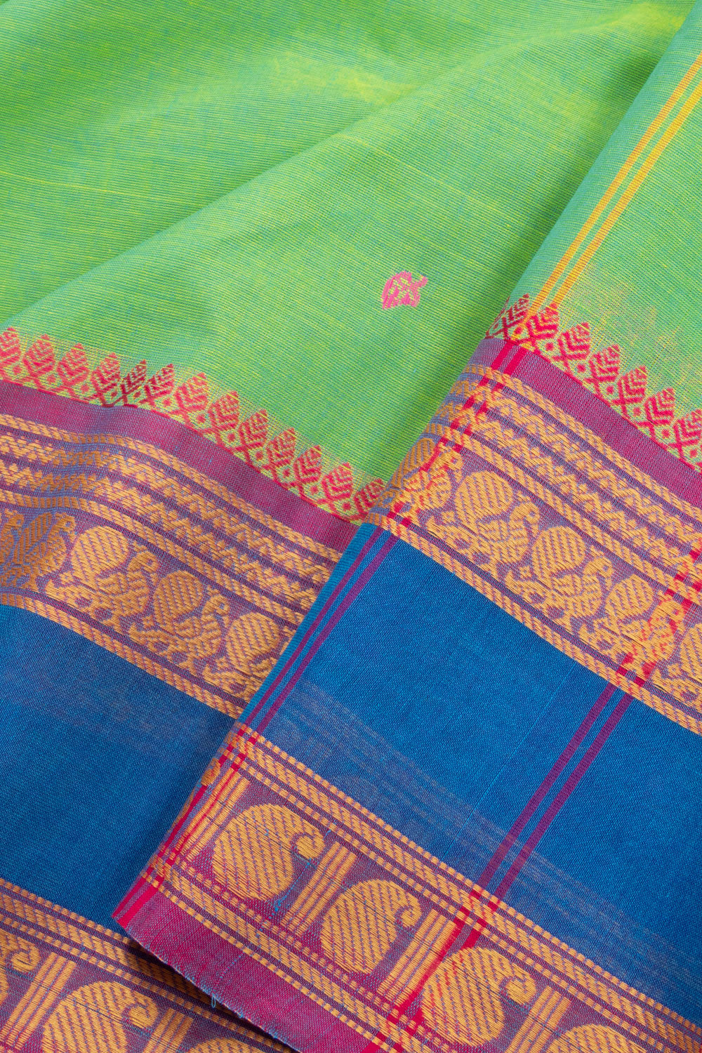 Green Handloom Kanchi Cotton Saree