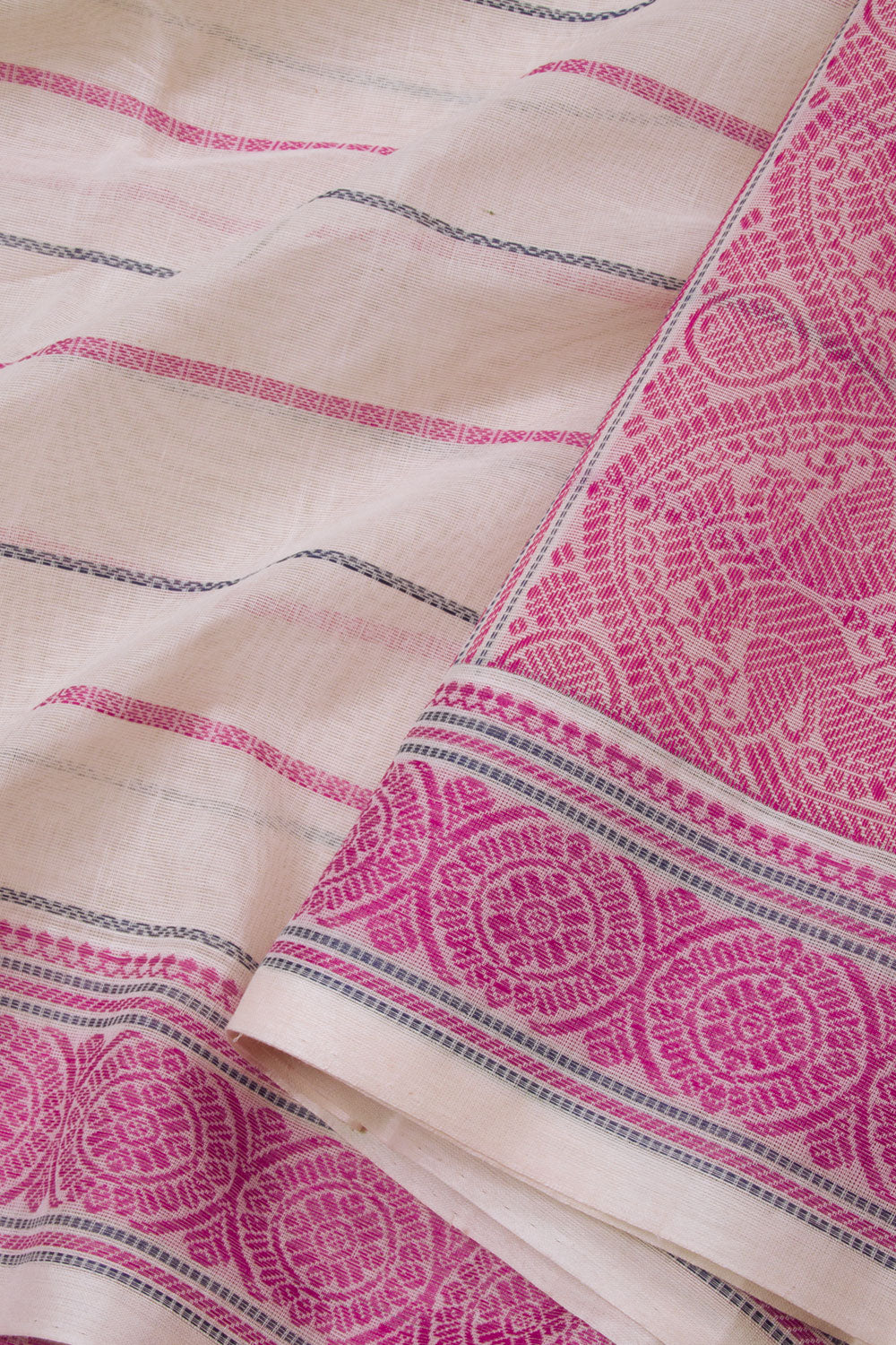 Pink Handloom Kanchi Cotton Saree - Avishya