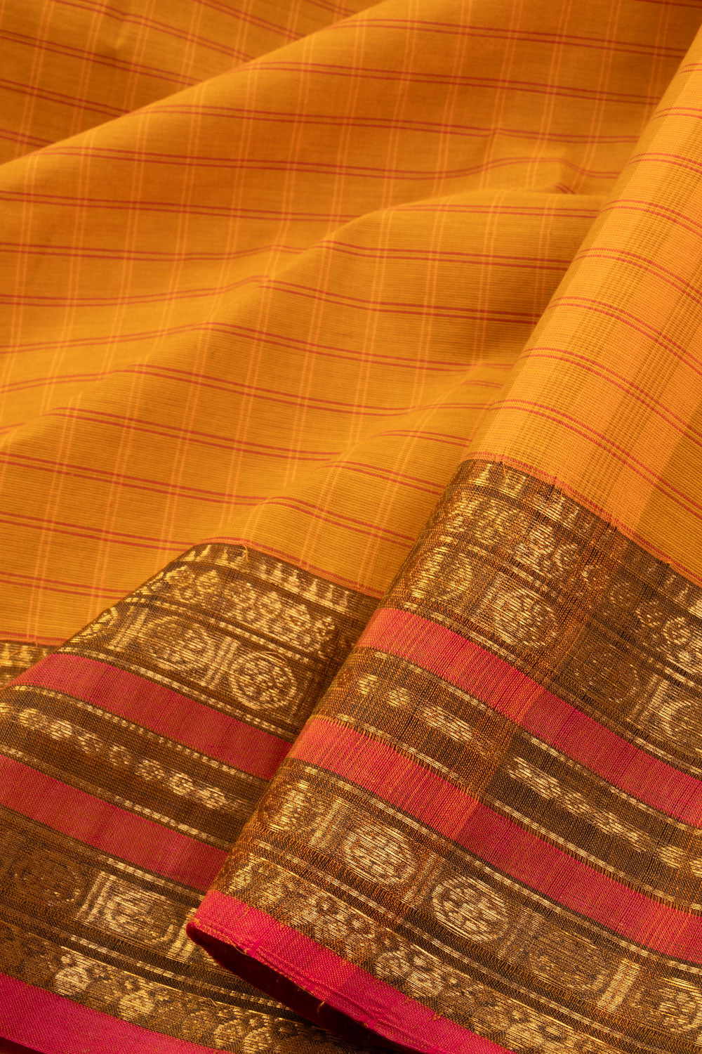 Yellow Handloom Kanchi Cotton Saree