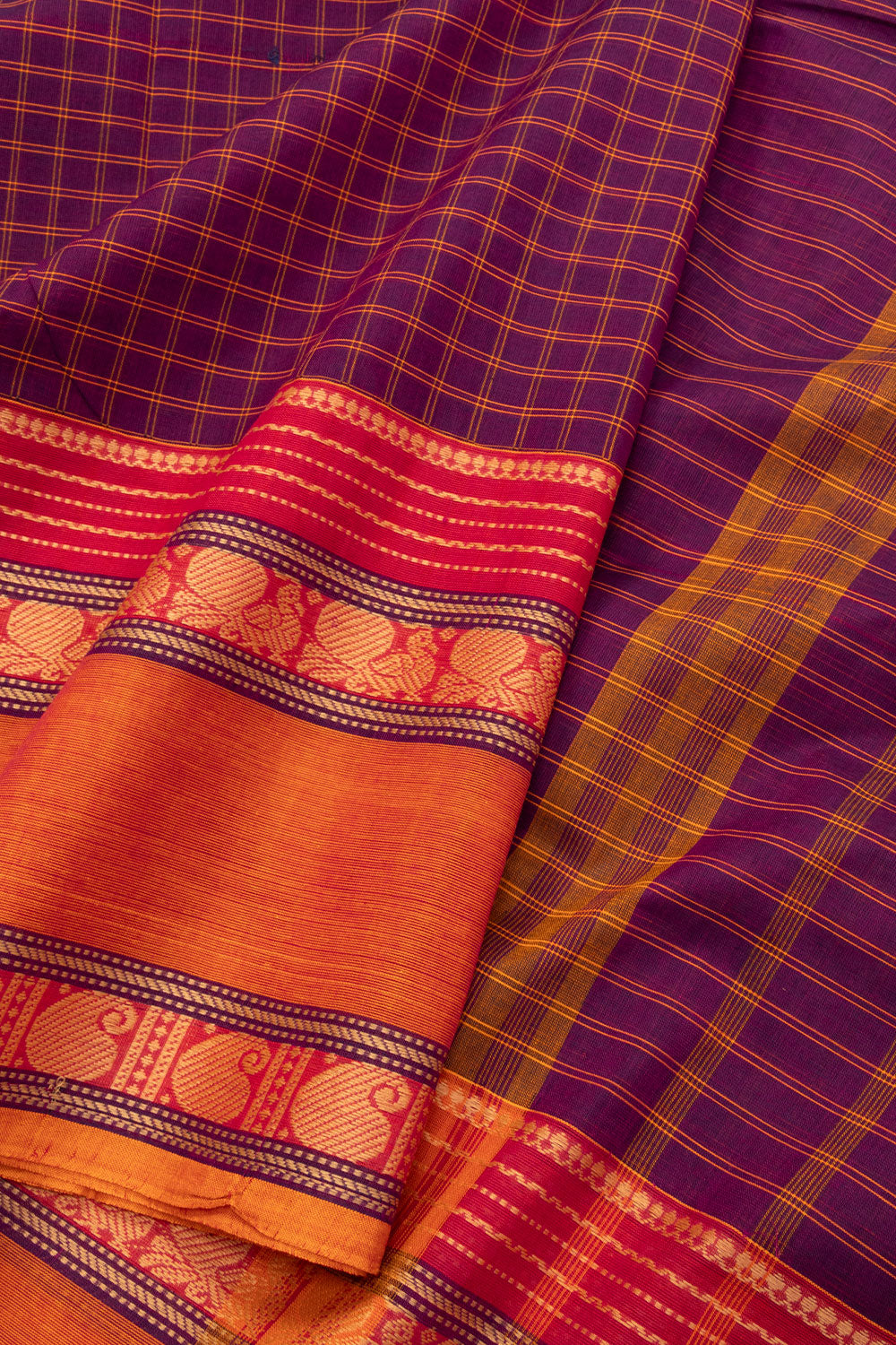 Violet Handloom Kanchi Cotton Saree