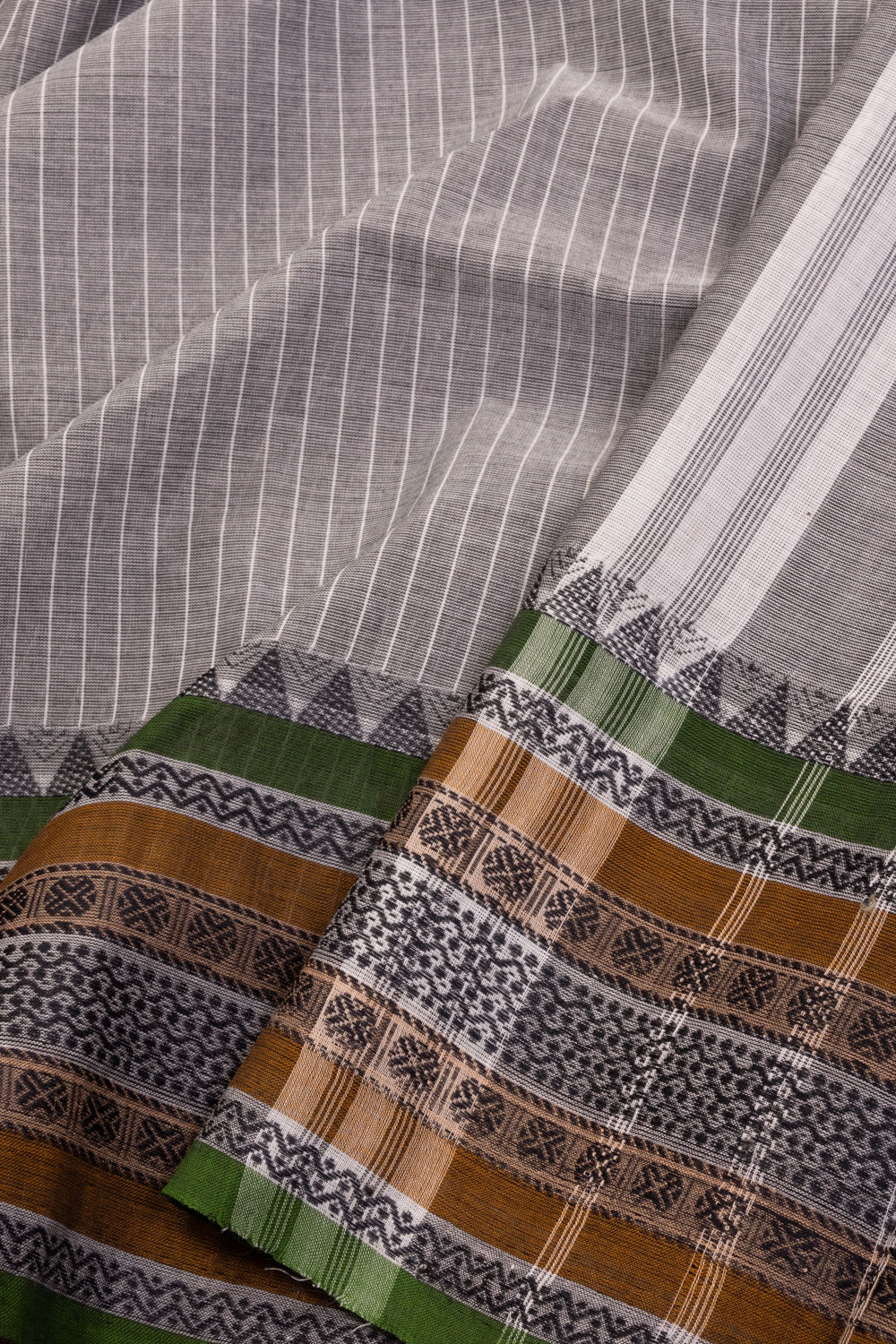 Grey Handloom Kanchi Cotton Saree