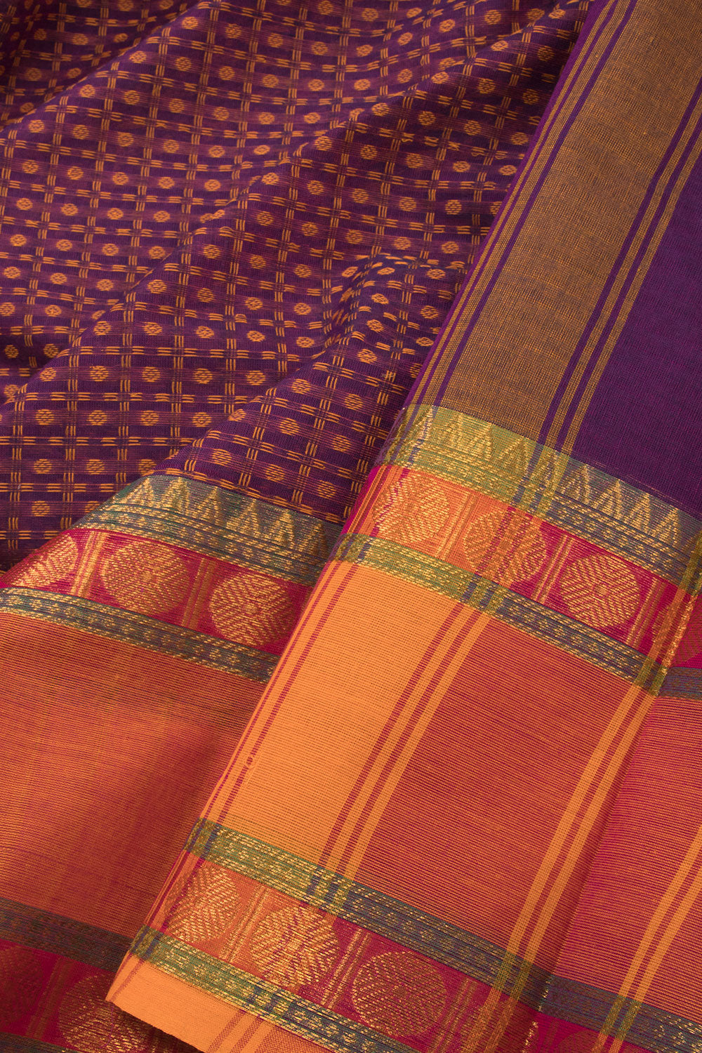 Violet Handloom Kanchi Cotton Saree