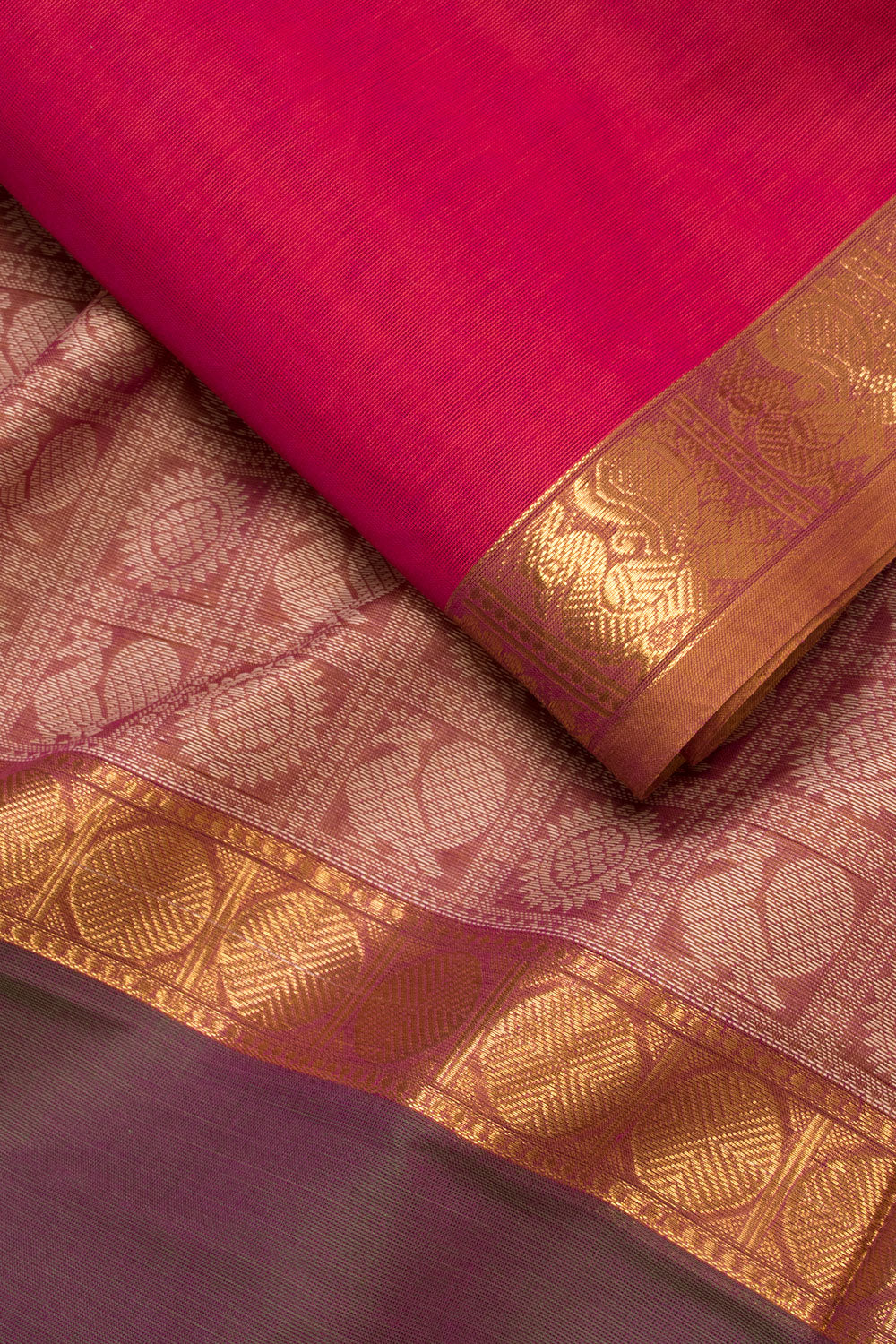 Brown Handloom Kanchi Cotton Saree