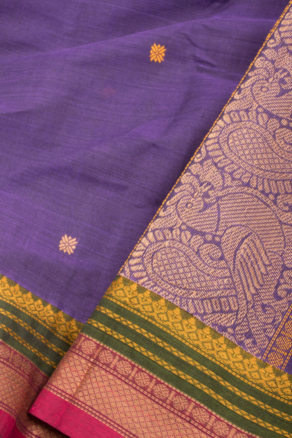 Violet Handloom Kanchi Cotton Saree