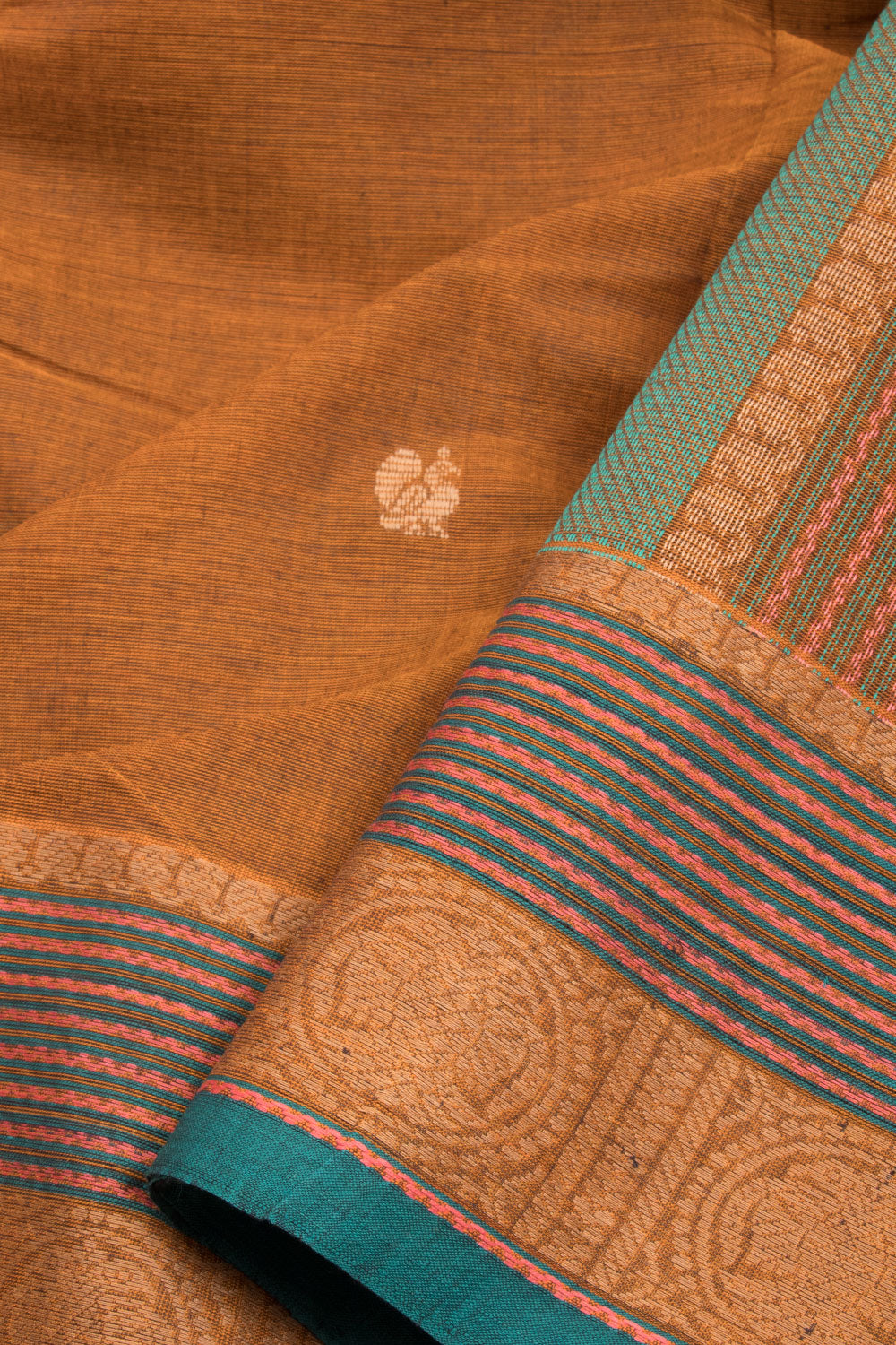 Brown Handloom Kanchi Cotton Saree