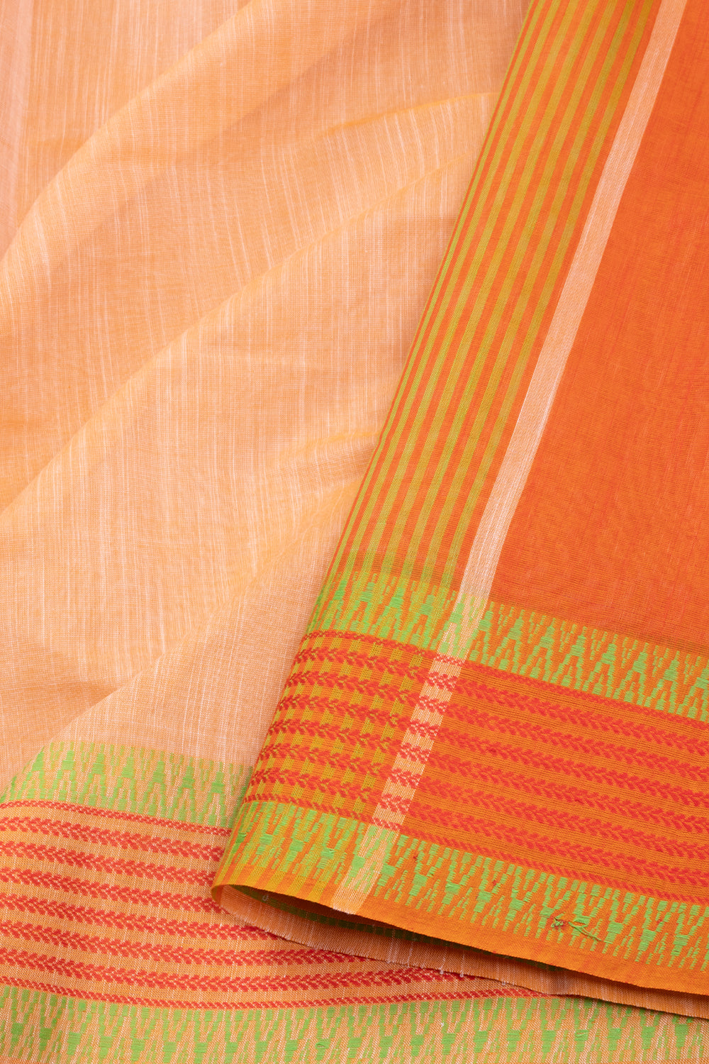 Peach Handloom Kanchi Cotton Saree 