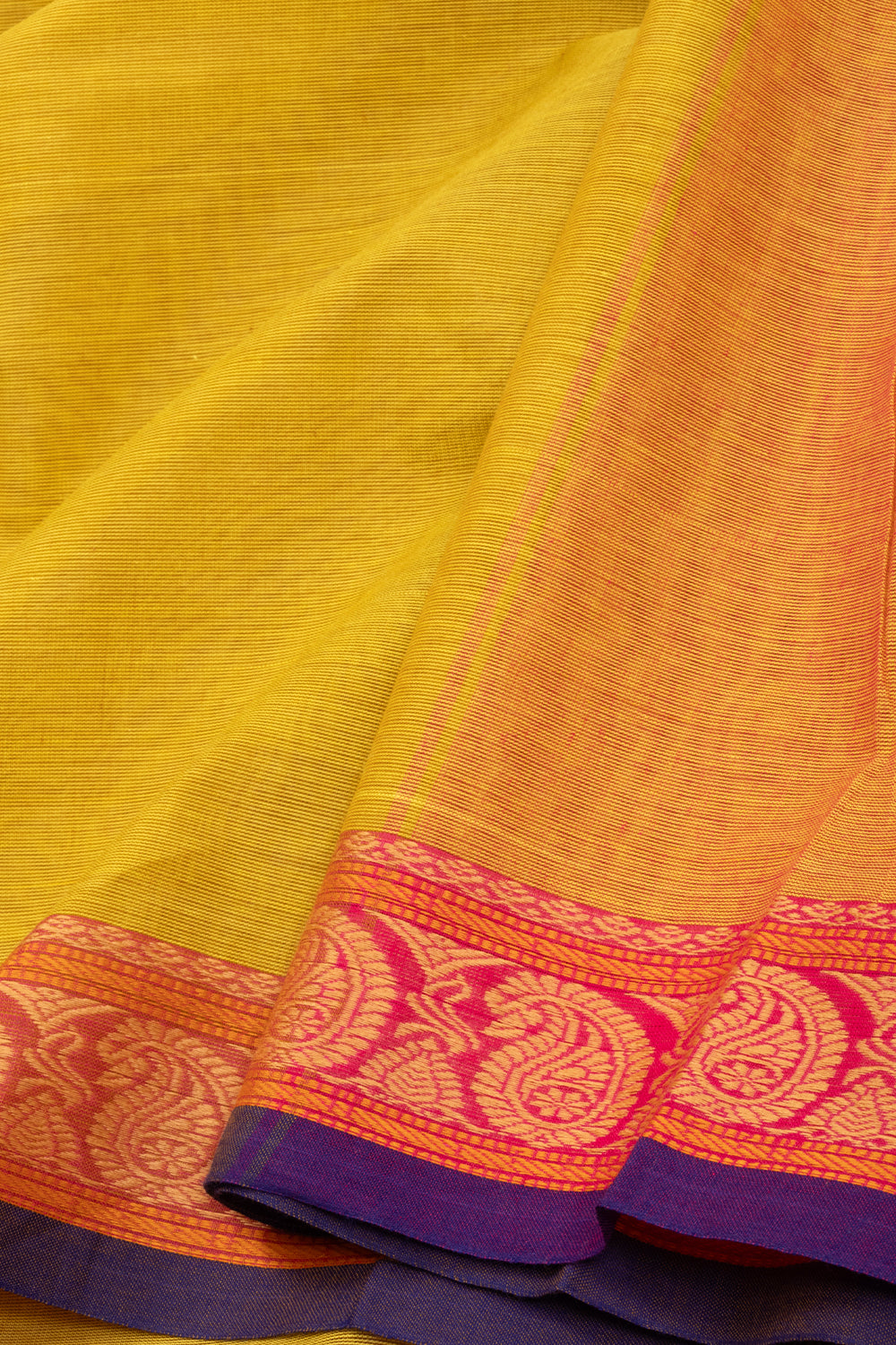 Yellow Handloom Kanchi Cotton Saree