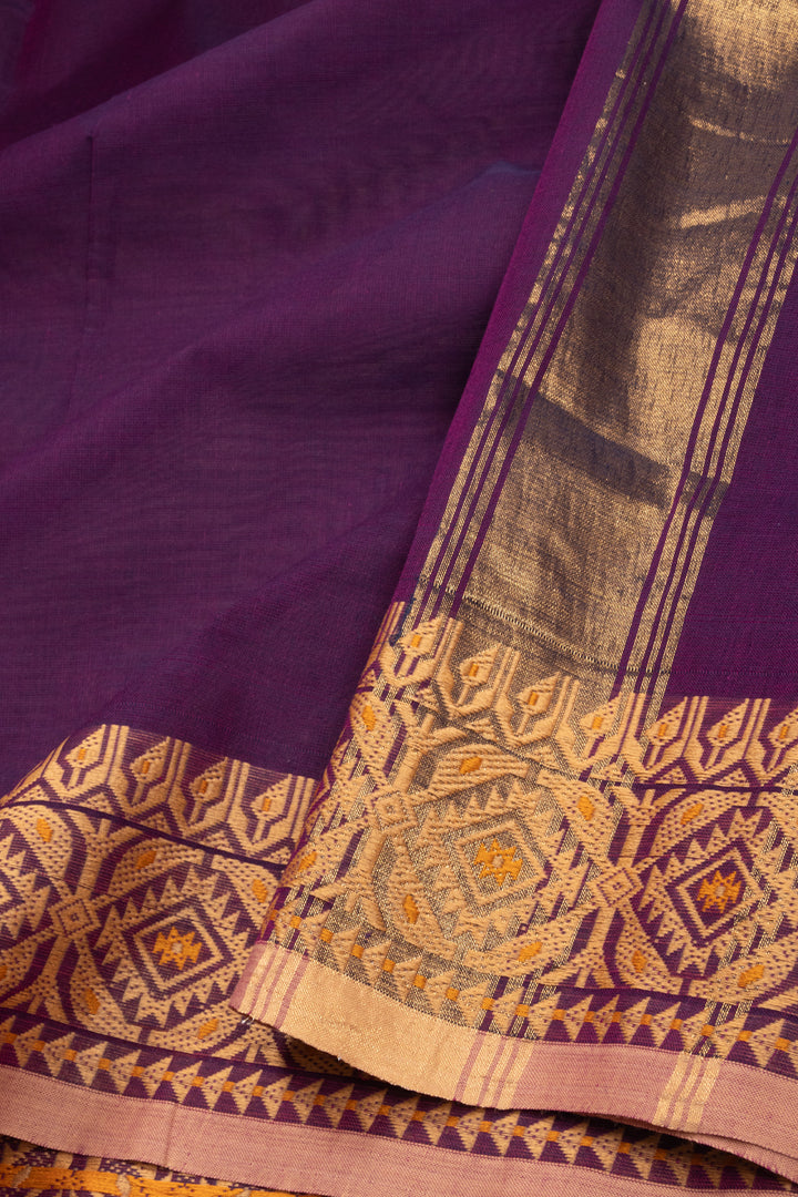 Violet Handloom Kanchi Cotton Saree