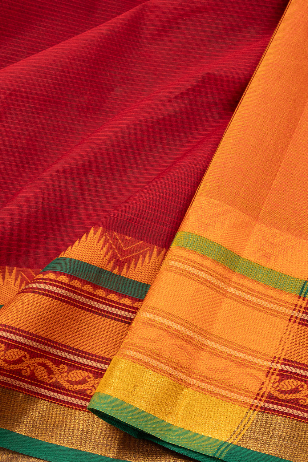 Maroon Handloom Kanchi Cotton Saree