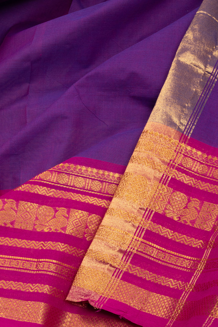 Violet Handloom Kanchi Cotton Saree