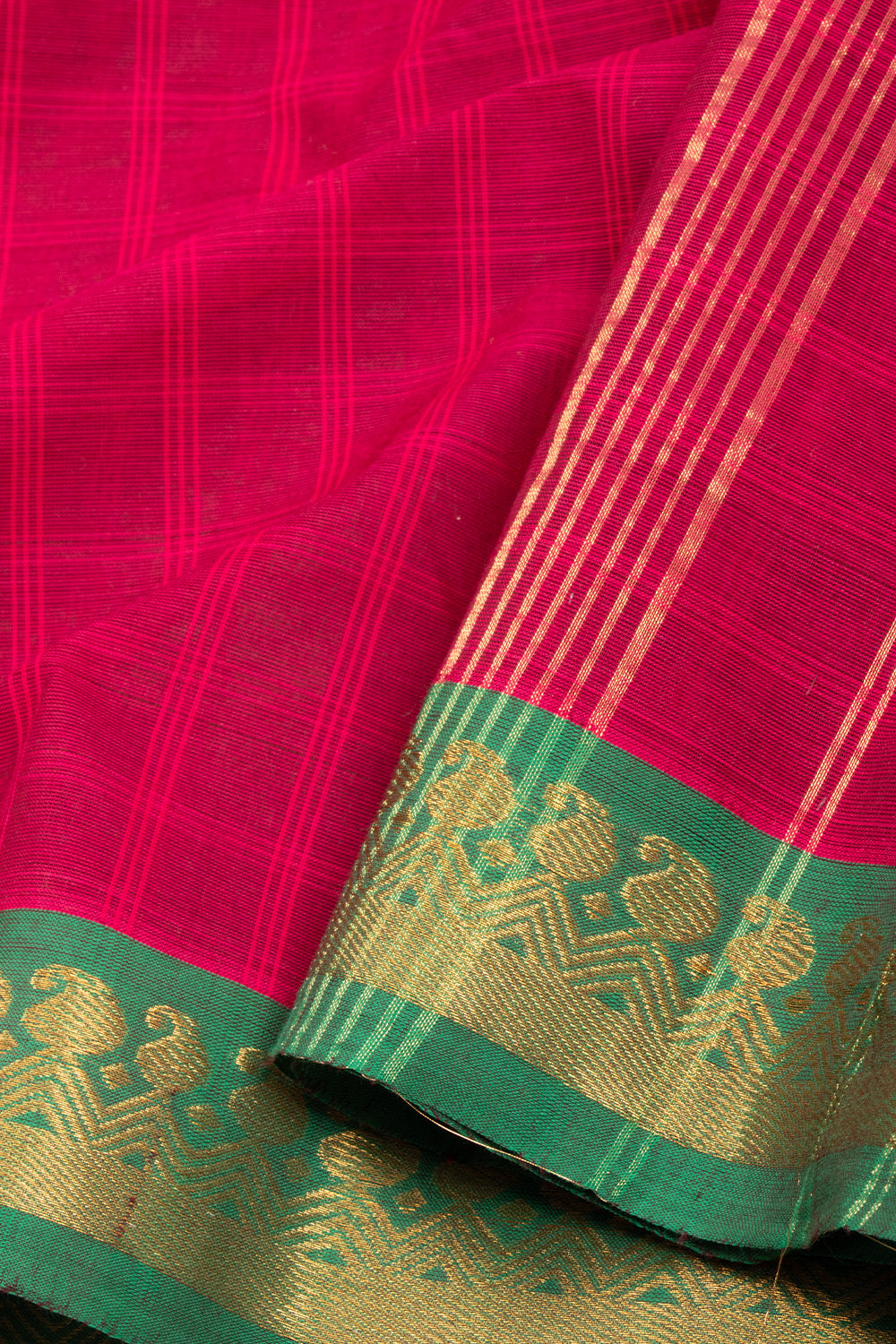 Pink Handloom Kanchi Cotton Saree