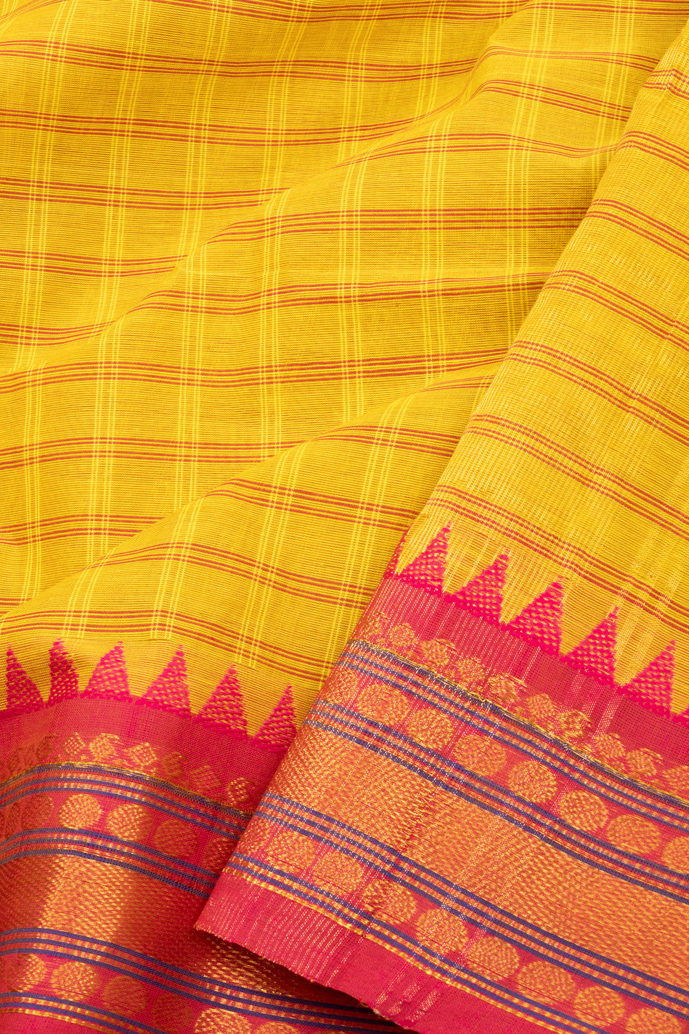 Yellow Handloom Kanchi Cotton Saree