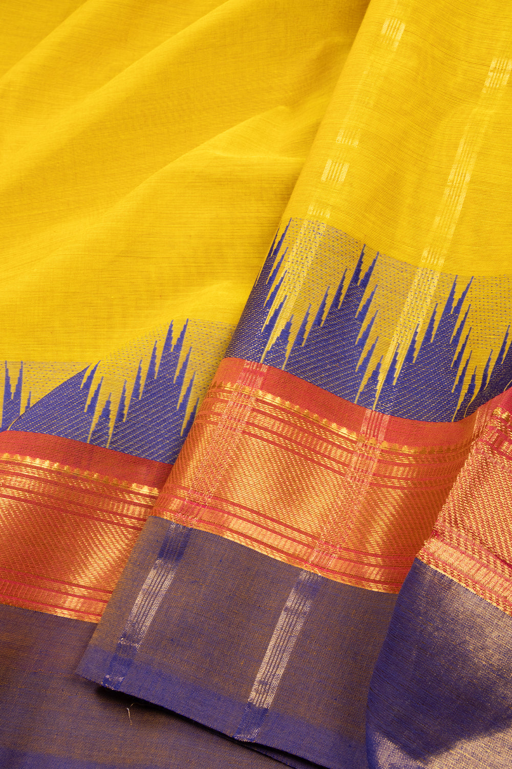 Yellow Handloom Kanchi Cotton Saree