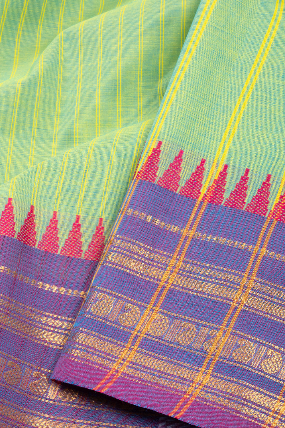 Green Handloom Kanchi Cotton Saree