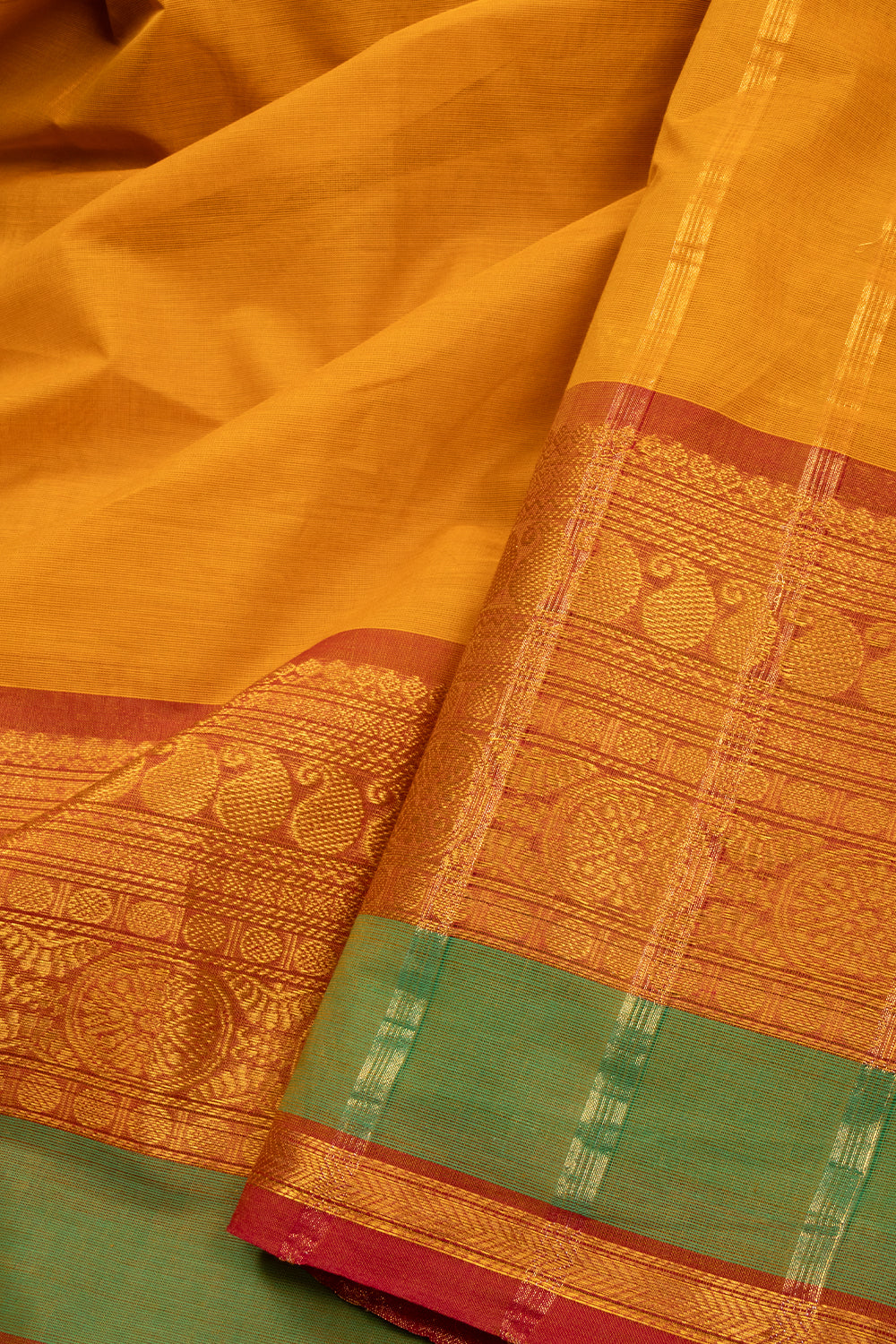 Yellow Handloom Kanchi Cotton Saree