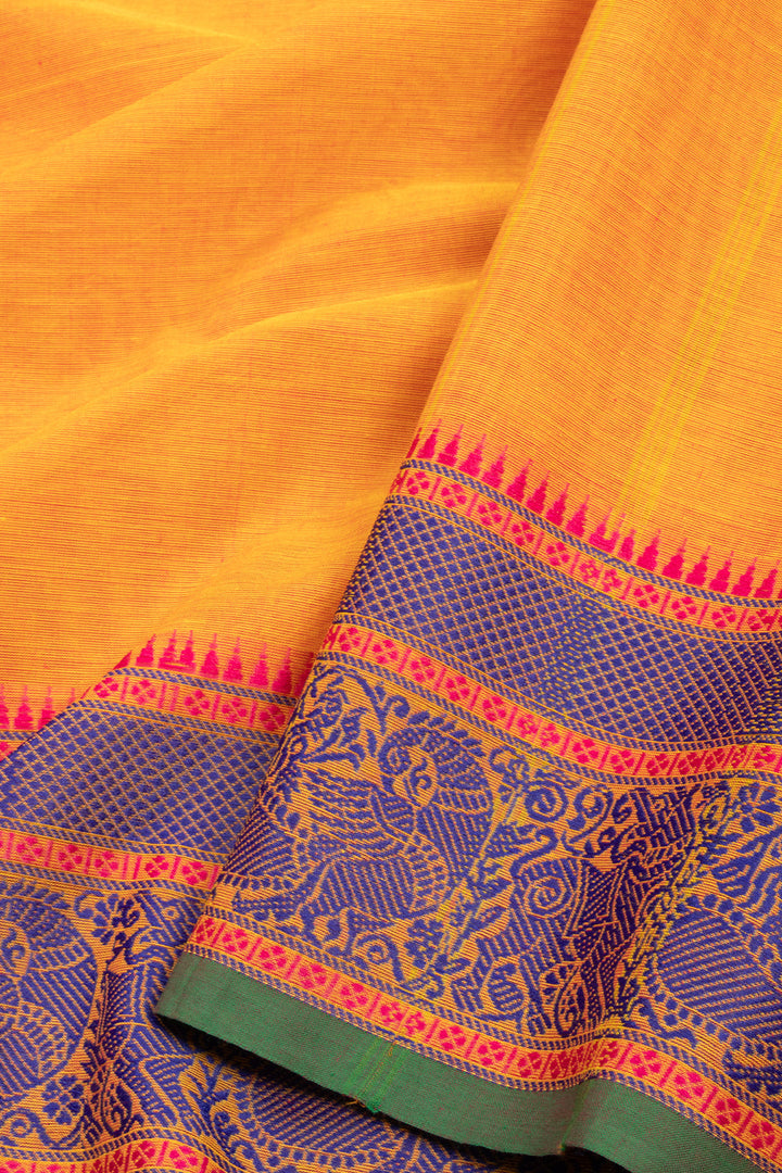 Yellow Handloom Kanchi Cotton Saree