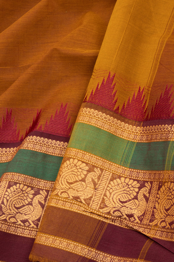 Brown Handloom Kanchi Cotton Saree