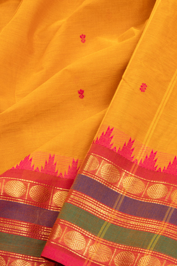 Orange Handloom Kanchi Cotton Saree