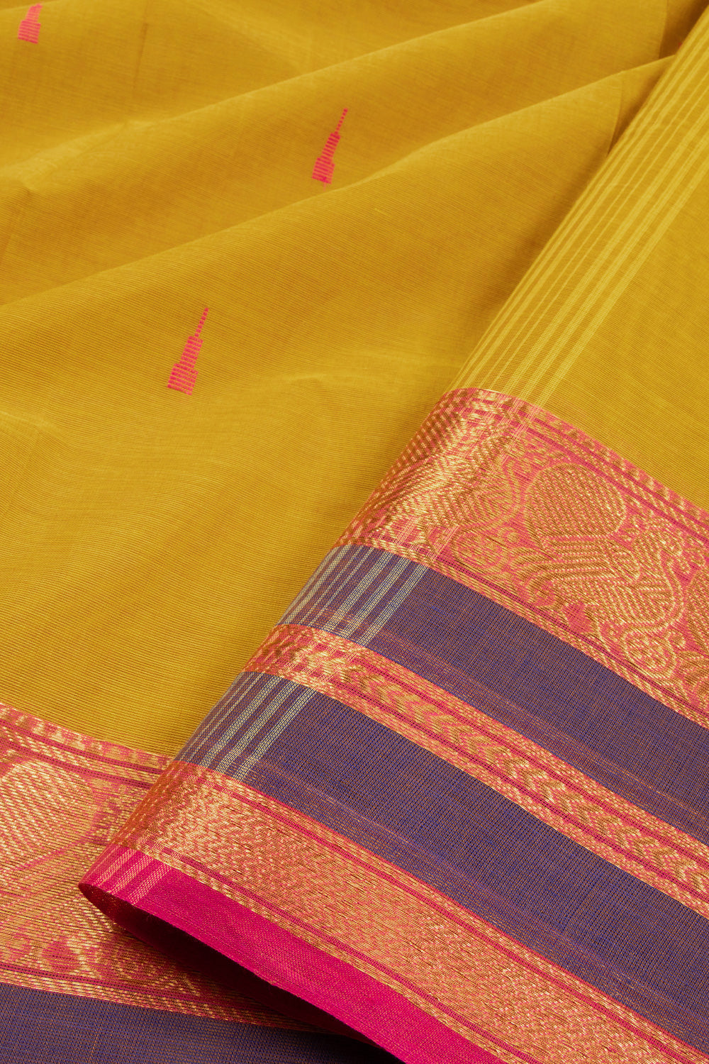 Yellow Handloom Kanchi Cotton Saree