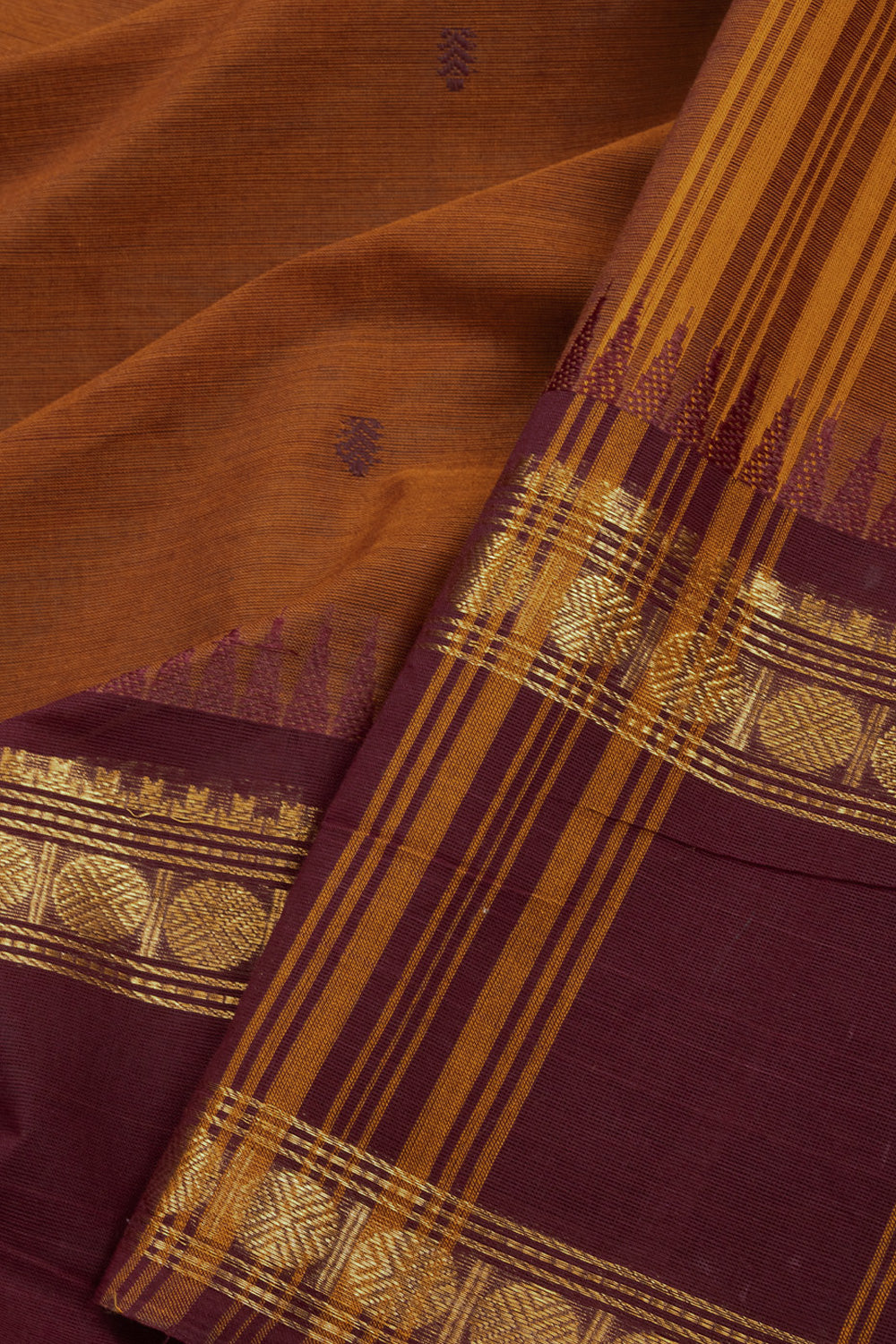 Brown Handloom Kanchi Cotton Saree