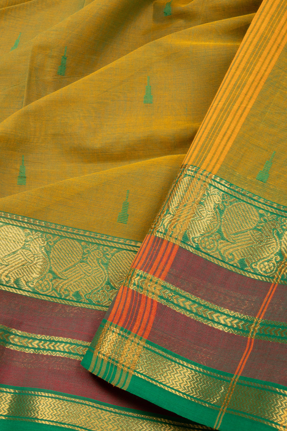 Green Handloom Kanchi Cotton Saree