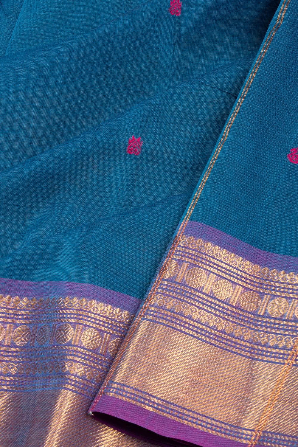 Blue Handloom Kanchi Cotton Saree