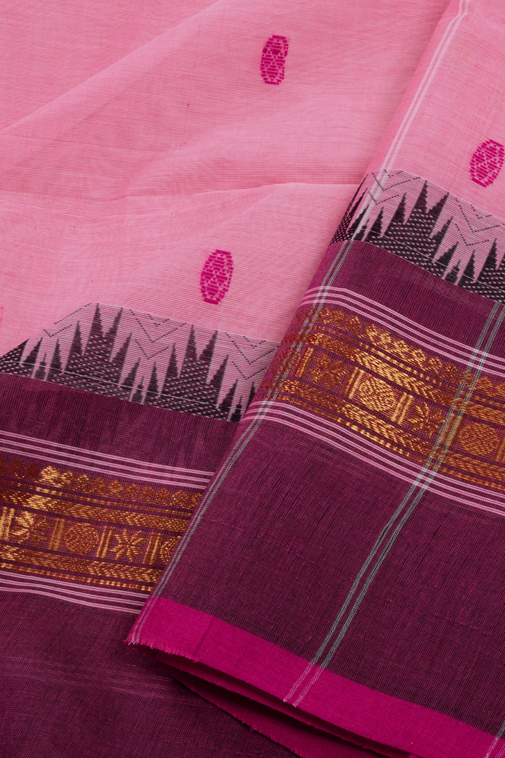 Pink Handloom Kanchi Cotton Saree