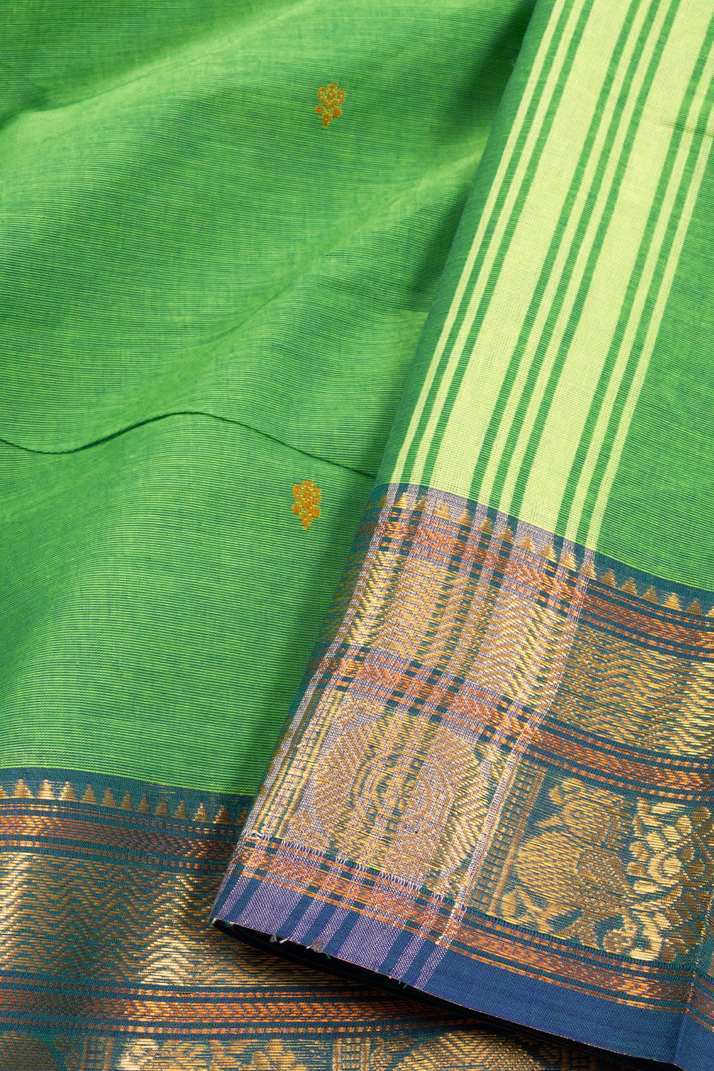 Green Handloom Kanchi Cotton Saree 