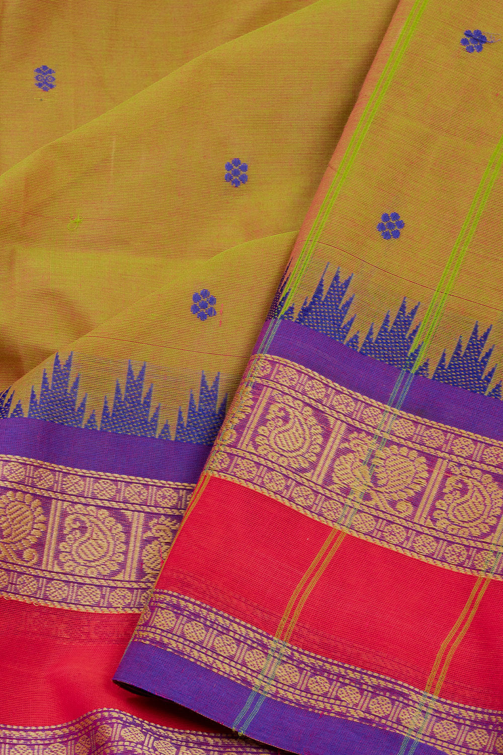 Green Handloom Kanchi Cotton Saree