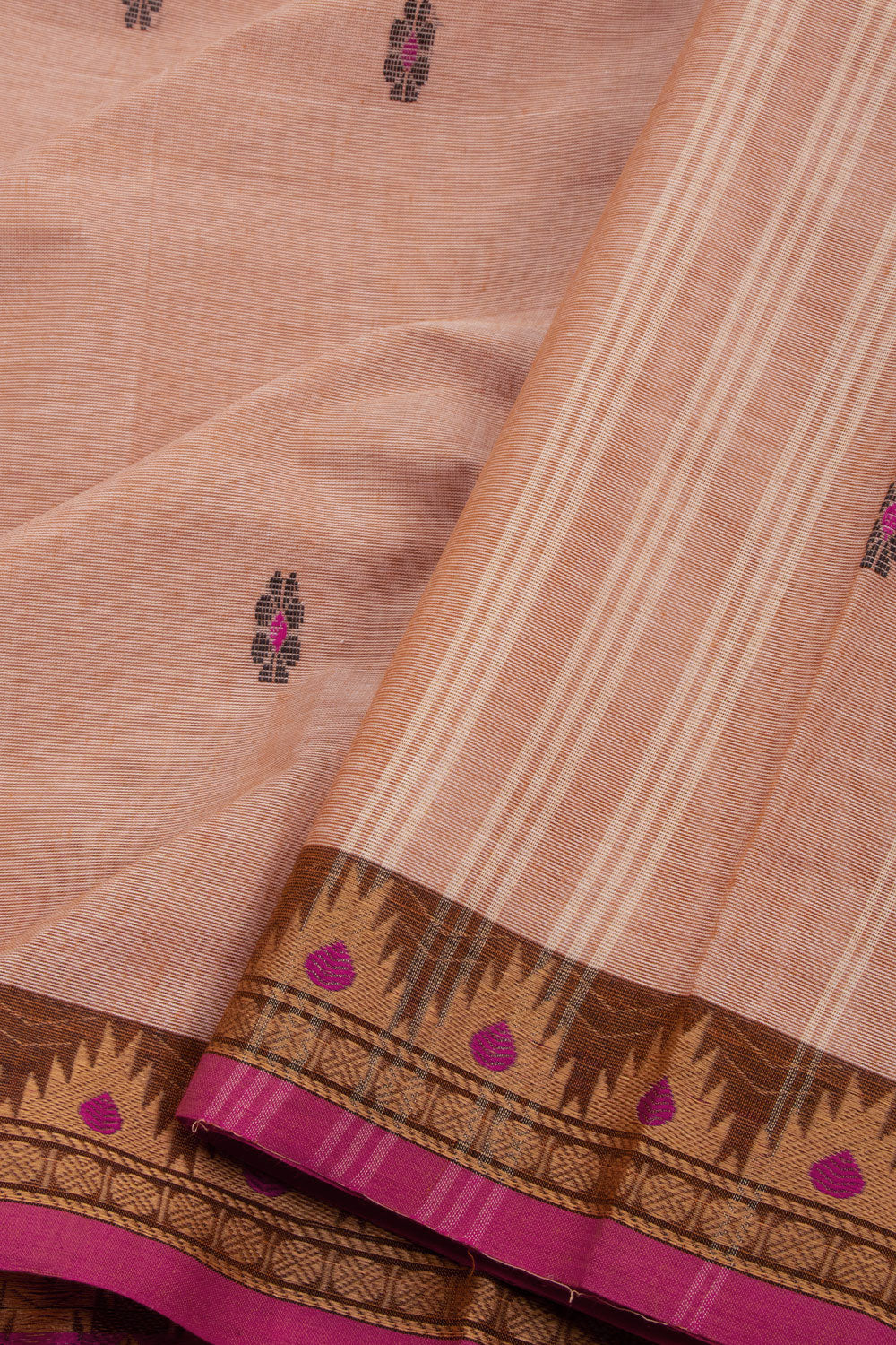 Beige Handloom Kanchi Cotton Saree