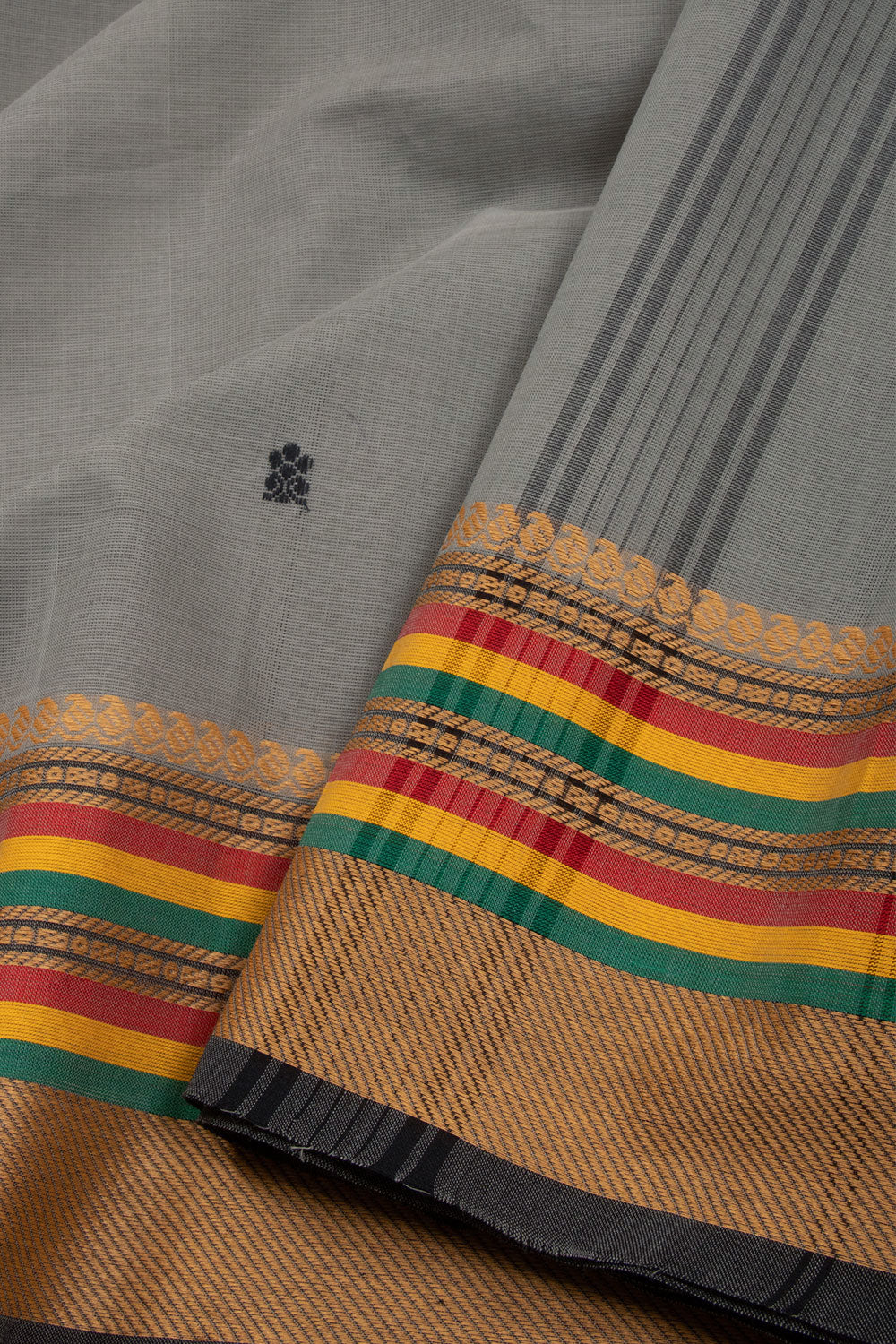 Grey Handloom Kanchi Cotton Saree 