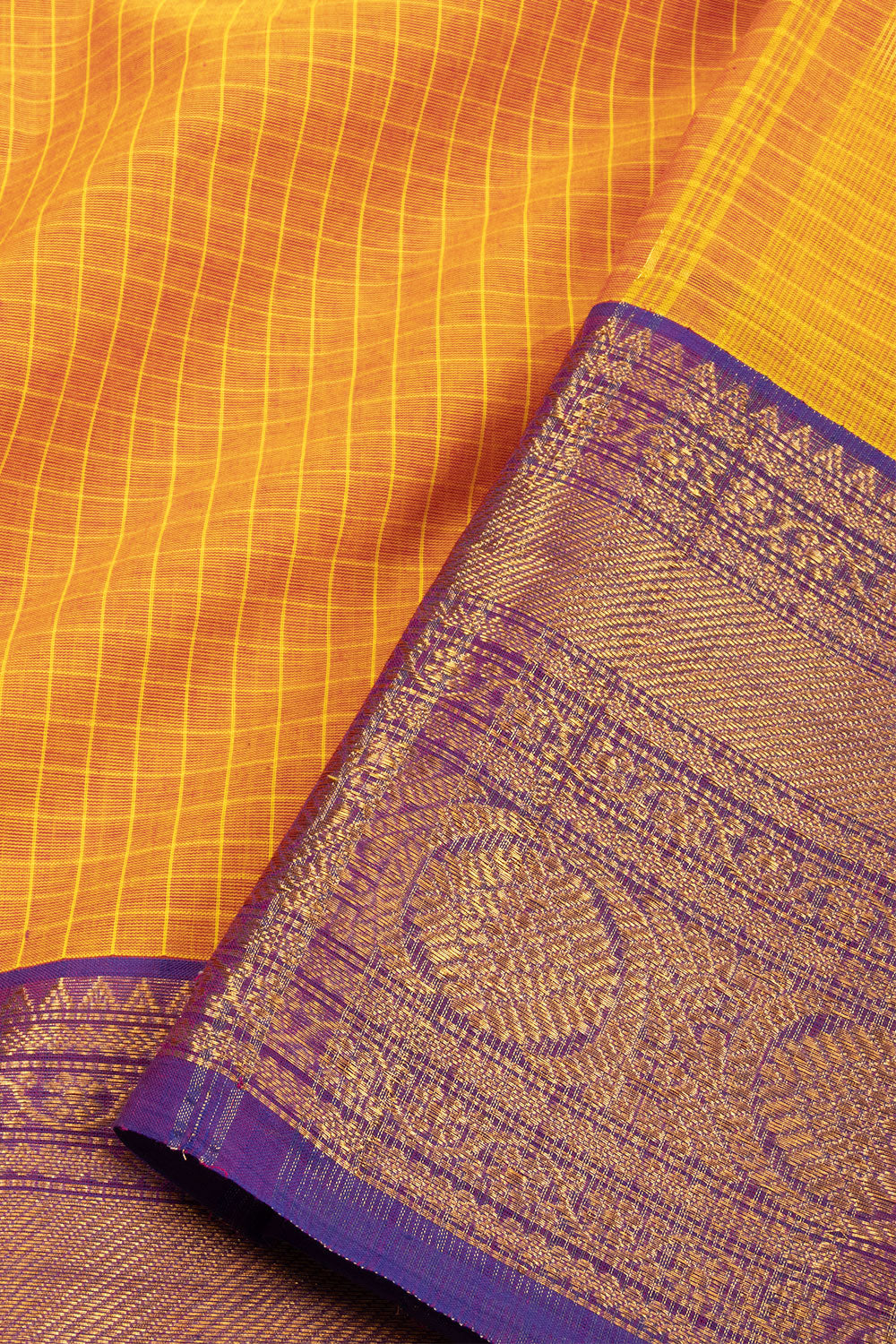 Orange Handloom Kanchi Cotton Saree