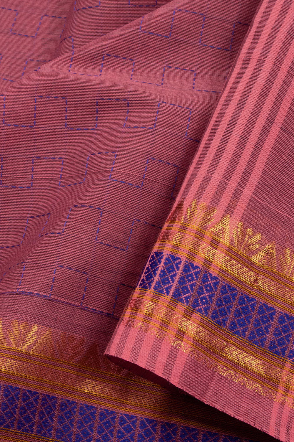 Mauve Handloom Kanchi Cotton Saree