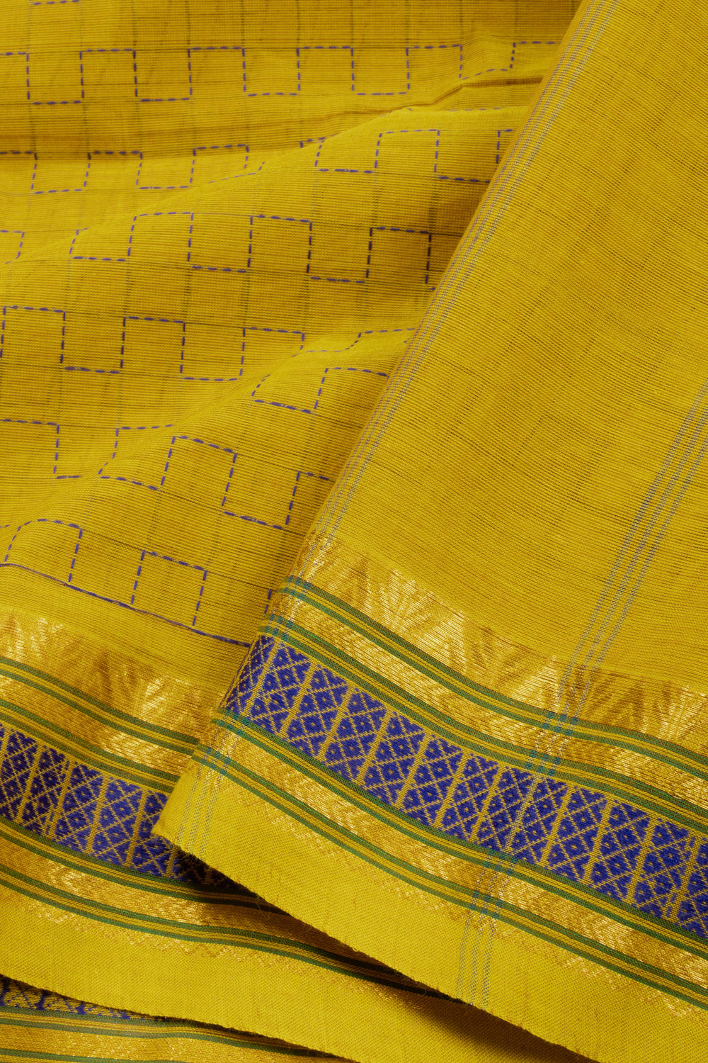 Yellow Handloom Kanchi Cotton Saree