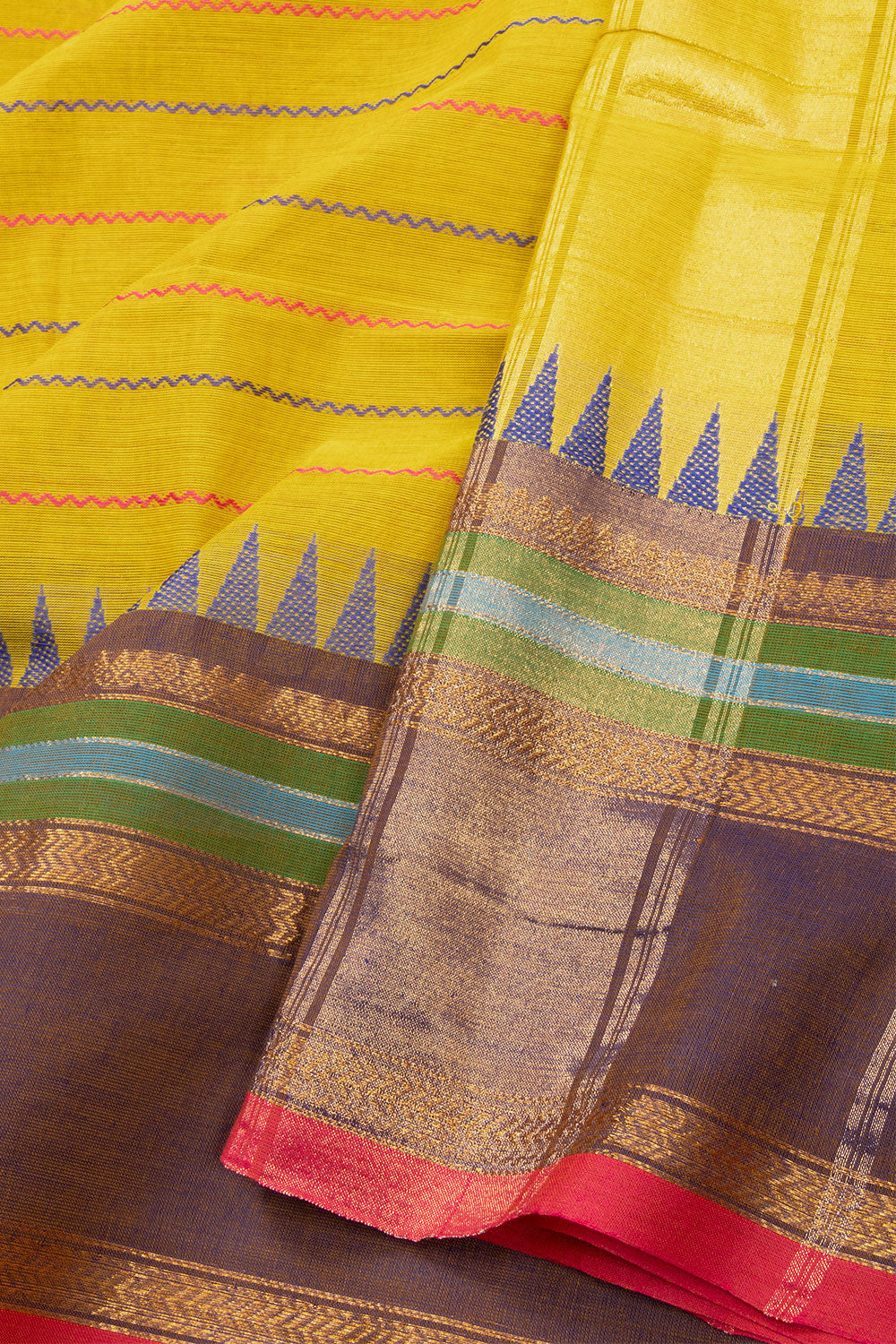 Yellow Handloom Kanchi Cotton Saree