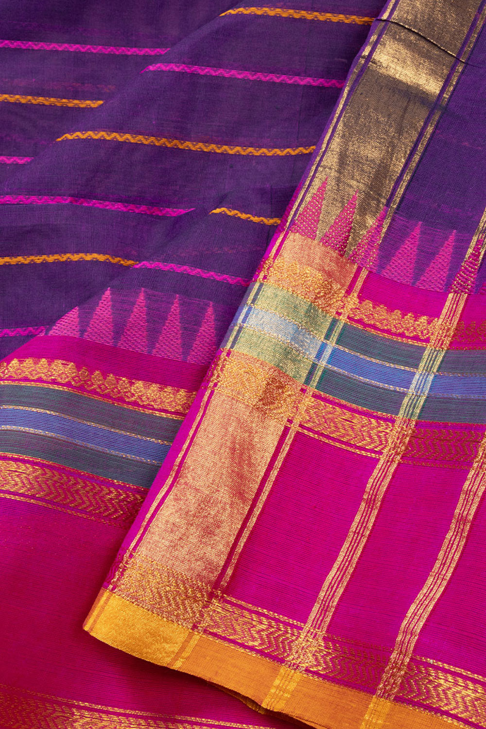 Purple Handloom Kanchi Cotton Saree