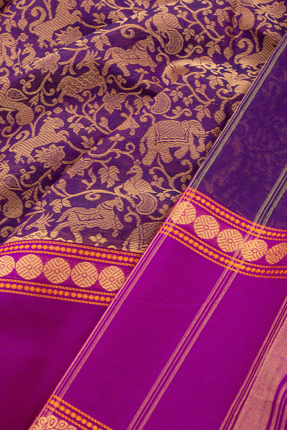 Purple Handloom Kanchi Cotton Saree