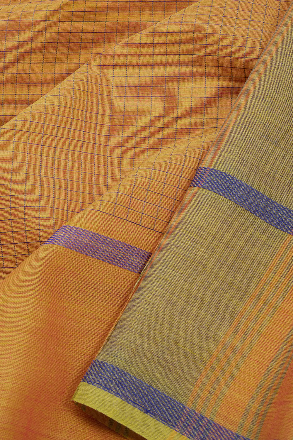 Orange Handloom Kanchi Cotton Saree