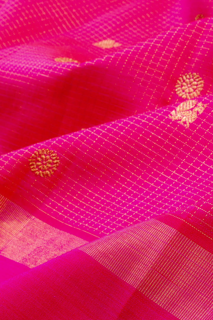 Rani Pink Pure Zari Kanjivaram Silk Saree 10062498