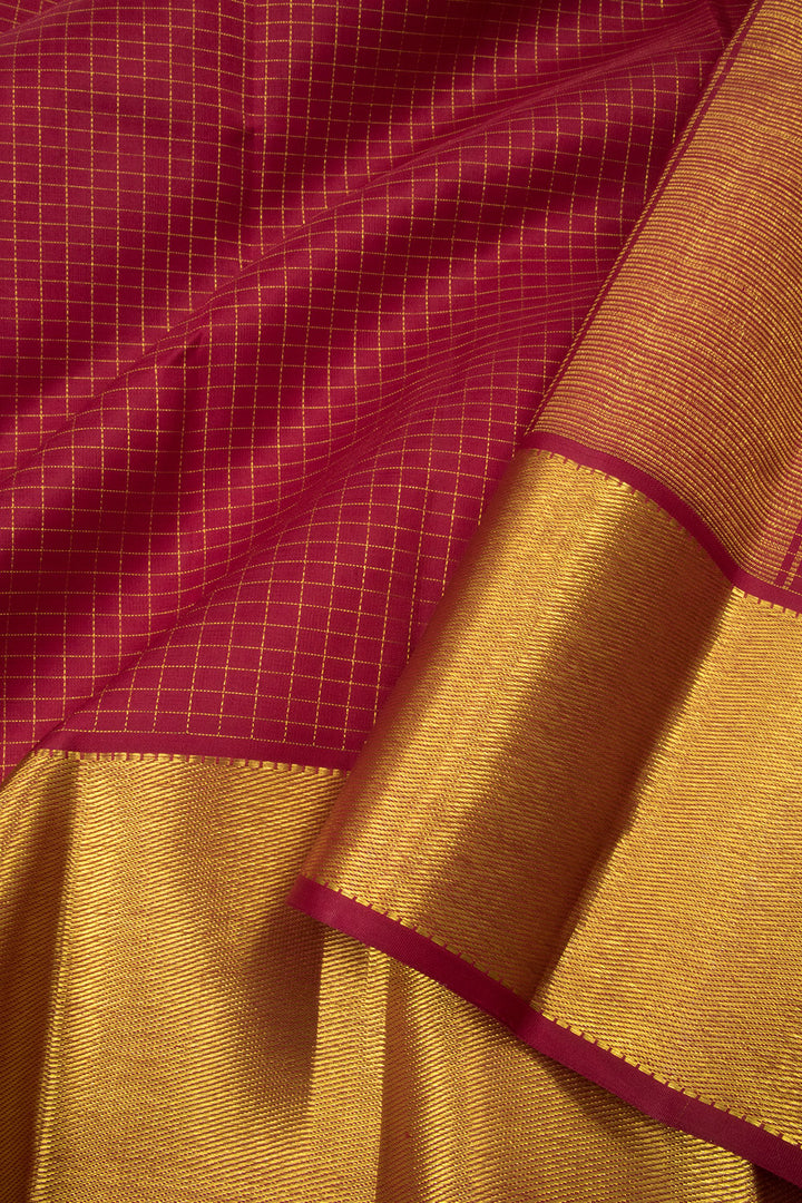 Maroon Pure Zari  Kanjivaram Silk Saree 10063316