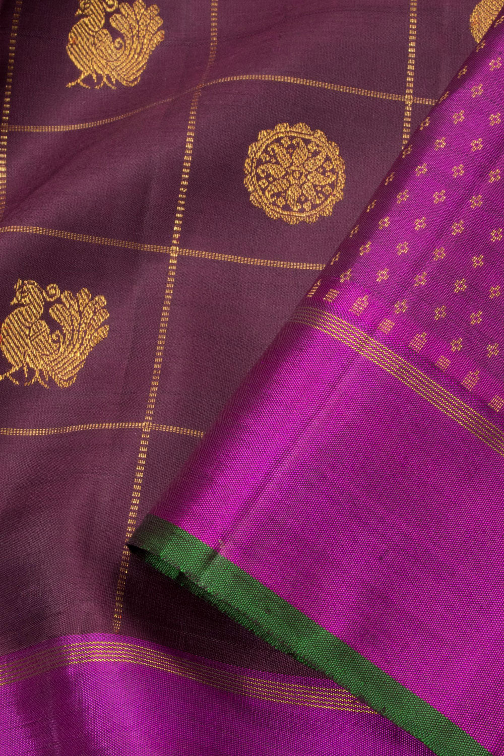 Violet Bridal Handloom Kanjivaram Silk Saree  - Avishya